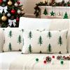 JOTOM Set di 2 Federe per Cuscini Natalizi 30 x 50 cm, con Stampa su Entrambi i lati, Decorative per Divano, Letto e Divano, Decorazione Invernale per Casa, Divano e letto (Verde)