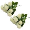 BlesConi Chrysanthemi artificiali in seta per tombe, resistenti ai raggi UV, bouquet di fiori finti, decorazione commemorativa, 44 cm (Bianco latte)