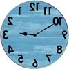 Horienteeon, Orologio da parete con lancette in senso antiorario, silenzioso, non ticchettio, digitale, funzionamento a batteria, senza ticchettio, silenzioso, al quarzo, per aula, cucina, bagno