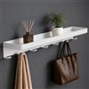 Mai & Mai Mensola da Parete con 7 Ganci, Bianco | Mensola Doccia in Metallo, Installazione con Foratura o Adesivo, Mensola da Appendere per Bagno, Cucina, 50cm, Reglo-20