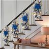 Generic Festoni decorativi natalizi artificiali a forma di goccia con luci LED, festoni di grandi dimensioni per porta d'ingresso, parete, finestra, decorazione per scale (blu, 45 x 20 cm)