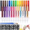 Ehanfus Set di 26 Penne per Candele,10ml Pennarelli per Candele Matite per Candeles | 3D Penne per Candela con adesivi ritagliati e strumenti in spugna, Pittura per Candele Compleanno Natale Pasqua Decorazioni
