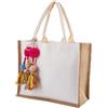 Zykra 33x25x11.5cm Grande Borse Riutilizzabili per Spesa con Manici e 2 Nappa | Borsa per Spesa in Juta Portatile ,Borsa Juta Naturale per Shopping,Picnic,Viaggi,Spiaggia