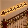 WANWEN Decorazioni Da Parete A Led A Forma Di Renna, Illuminazione Festiva (A) | Set Da 7 Pezzi, Renna In Legno 3D, Adesivi Da Parete Con Retroilluminazione Calda, Luci Per Interni E Feste