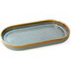 Autumnlife Vassoio decorativo in ceramica per tavolo da toeletta, colore | Vassoio decorativo in ceramica blu con smalto reattivo, elegante vassoio per cosmetici, sapone e piccoli accessori da bagno