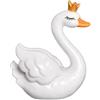 Nlinlin 1 statuetta a forma di corona di cigno bianco, piccola statua in plastica, per casa delle bambole, idea regalo per bonsai, decorazione per torte, kit per giardino fatato, micro paesaggio