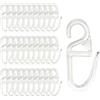 Zhcwldmi 100 ganci per tende, ganci universali a clip, ganci pieghevoli in plastica trasparente per anelli per tende