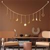 Naapesi Ghirlanda Fasi Lunari Decorazione Parete, Appeso Fase Luna Muro Decorazione | Luna Fase Appeso Ghirlanda, Ghirlanda di Fasi Lunari Dorato Lucido Decorazione da Parete Boho, Ramadan Deco Appeso a Parete