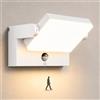 ledmo 60W LED Applique Esterno Con Sensore di Movimento, Pannello 360° IP65 | 5000 lm, 3000K bianco caldo, bianca opaco; sensore di movimento 3-6 m, modalità 24H/notte, timer 30s-3min; lampada da parete