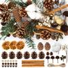 Prmape Decorazioni Corona Avvento, Potpourri Natalizio con Pigne Naturali Arance Essiccate Decorative, Cannella Stecche Decorative e 10M di Corda Per Natale Decorazione Ghirlanda Artigianato