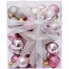 FRTmvg Confezione da 30 palline di Natale infrangibili, 3 cm, mini decorazioni in plastica per albero di Natale, matrimoni, feste, artigianato (colori multipli) (oro rosa)