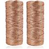 kwinfei 2 Pezzi Cordini In Oro Rosa da 1,5 Mm, Nastro In Oro Rosa da 100 M, Cordino Non Elastico, Cordino Fai da Te per Natale, Matrimoni, Confezioni Regalo, Artigianato, Decorazioni e Progetti Creativi