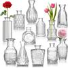 UBBOY Set di 12 piccoli vasi decorativi vintage per fiori secchi, decorazione per matrimoni