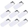 QUARKZMAN 8Pcs Scatole Di Latta 2.4x1.3x0.4 Organizzatori Bianco Lucido | Mini Scatole Metalliche Vuote Con Coperchi A Scorrimento, Con Coperchio Scorrevole, Rettangolari