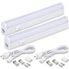 MOKEKA 2Pezzi Barra LED T5 Sottopensile 30 cm 8W 4000K con Interruttore | Bianco Naturale, Collegabile, Per Cucina e Armadio, Luce per Banco Lavoro, Dispensa