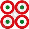 StickersWorld Adesivi in vinile per aeromobili aeronautici italiani da 50 mm, confezione da 4