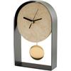 Gralara Orologio da Appoggio Moderno, Orologio Da Tavolo A Pendolo Nero, Design Minimalista, Dimensioni 16x5x26 Cm
