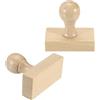 PATIKIL 2 pezzi Timbro in legno rotondo 60x30mm con manico colore legno | di supporti per timbri in legno di faggio, per creare fai da te, scrapbooking, diari