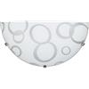 MA MAISON Applique in Vetro Bianco Opaco 30x10x15h cm - Decorato con Cerchi, da Parete, Ganci Cromo, Attacco E27, 50Hz, 1 Lampadina, per Soggiorno, Camera, Bagno, Corridoio - Made in Italy