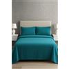 Corredocasa Completo Letto Lenzuola in Pile Tinta Unita, Made in Italy - Set Morbido e Caldo per l'Inverno con Federe Incluse - Alta qualità e Comfort, Facile da Lavare (Ottanio, Una Piazza e Mezzo)