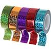 Rtengtunn Accessorio per Bastone per Anello con Glitter olografico e Decorazione per Ginnastica Ritmica 15mm * 5m Washi Tape Nastro per mascheratura Fai-da-Te - C