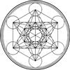 ZOOAN Adesivi con incisioni di pregio Cubo di Metatron geometrico Alchimia Linea Cerchio Mandala 36x36cm Dotato di kit di pellicola di trasferimento Nero