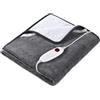 TLGREEN Scaldaletto Elettrico in Coral Fleece 150x80cm, Grigio | Spegnimento automatico 8 ore, 6 livelli di temperatura, 100W, protezione surriscaldamento, controller lavabile, letto singolo