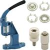 Getmore Crafts Set di pressa a pressione con leva, utensili a pressione e 50 bottoni automatici in jersey, 10,5 mm, argento, acciaio inox, senza cuciture, pressa a mano, fai da te