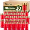 Custoivelas Cero 30L con Coperchio - 13 cm, 48h Durata Cimitero/Esterno - Fiamma Stabile (30 pz, Rosso)