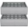 GZRXIOUS Organizer cassetti, 2 pezzi Organizer Armadio, Divisori Cassetti,Pieghevoli | 48 Scomparti(2x24),, Grigio Pieghevole per Calzini, Mutande, Reggiseni, Vestiti, Calzini e Cravatte, Grigio Chiaro