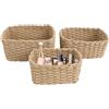 Zizhiou Cestini Organizzatori 3 Pezzi Multi-Misura Organizer Vintage Impilabile | Cestini Portaoggetti Decorativi Per Bagno Soggiorno Cucina Ufficio Stile Farmhouse Trucco Toeletta Snack