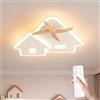 Epochglo Plafoniera Bambini LED, Dimmerabile 3000K-6500K, 28W 2800LM, con Telecomando, Luce Notturna e Timer, Senza Sfarfallio e Delicata per gli Occhi, Plafoniera Casa Bianca per Camera dei Bambini