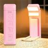 Gritin Gen 3 Luce per Lettura Libri a Letto-2 Sorgenti Luminose, 5 Colori | 14 LED Full Spettro per Occhi,5 Luminosità,3 Modi Luce,650mAh Lunga Durata,Ricaricabile Lampada a Lettori-Rosa Tenue