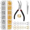 YUZHEDM 1160 Pezzi Chiusure per Braccialetti, Gancetti Braccialetti, Chiusure Collane, Tenaglia a Becco ad Ago, Anellini Bigiotteria, per Cordino Creazione Gioielli Organizzazione Arti e Mestieri