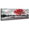 Visario Quadro su Tela 120x40 cm 5747 Albero Rosso Natura Stampa su Tela con Telaio in Legno Pronto da Appendere Quadro Soggiorno Camera da Letto Ufficio Decorazione Murale Moderna Autunno