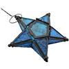 Sziqiqi Candelabro Sospeso Di Vetro Colorato a Forma Di Stella a Cinque Punte, Candelabro Di Ferro, Candeliere Per Decorazione Per Cena a Lume Di Candela, Blu