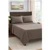 Corredocasa Completo Letto Lenzuola in Pile Tinta Unita, Made in Italy - Set Morbido e Caldo per l'Inverno con Federe Incluse - Alta qualità e Comfort, Facile da Lavare (Tortora, Una Piazza e Mezzo)