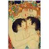 HOPNRU Gustav Klimt Madre e Bambino Gemelli Poster Quadro su Tela Pittura Camera da letto Decorazione Murale (30x45cm-Senza Cornice)