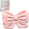Generic Porta spazzolino da denti con fiocco, grazioso portaspazzolino in ceramica con 2 scomparti, accessori personalizzati per il piano di lavoro del bagno, per doccia, toeletta (rosa)