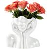 DYOUen Testa Faccia Vaso Vaso Di Fiori In Ceramica Vasi Moderna Creatività Viso Vaso Di Fiori Bianco Testa Femminile Vaso Di Fiori Per Soggiorno, Camera Da Letto, Ufficio, Caffè Usw