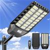 JADIDIS Lampione solare da 2000 W con telecomando, faretto solare per esterni con sensore di movimento e IP66, 6500 K, luce solare a LED per cortile, terrazzo, giardino