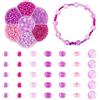 Craftdady - Kit di 7 stili di perline in vetro rondelle da 4mm/8mm, perline sfuse rotonde in vetro mini abacus, perline di semi in porpora per la creazione di gioielli, bracciali, collane, fai da te