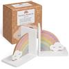 MIJOMA Set di 2 fermalibri in legno 3D Safari Jungle decorazione per la cameretta dei bambini, per ragazzi e ragazze (arcobaleno)