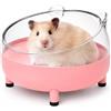 Meow&Woof Contenitore per Vasca da Bagno con Sabbia per criceti, Grande, gerbillo, Piccolo cincillà, Accessorio per Gabbia per criceti, 13,2 cm, Rosa