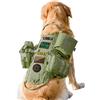 AIWAI Pettorina Tattica per Cani di Taglia Grande e Media Con Pannelli, Regolabile Con Maniglia, Sacchetti - Gilet Militare per Passeggiate, Trekking e Allenamento
