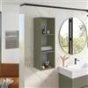 DEGHI Semicolonna bagno 35x105 h cm con vani a giorno verde cemento