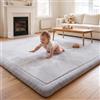 YEAUPE PRO Tappetino per gattonare 120x170x3,5 cm, grigio - Camera dei bambini Tappeto in flanella - Tappeto per soggiorno/Tappetino da gioco per bambini con memory foam di alta qualità