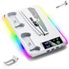 LatoYard per PS5 Base Ventola di Raffreddamento 3-Velocità Flusso d'aria | Design verticale, ricarica rapida, modalità di luce RGB, adatta per PS5 per Slim/Pro, chiusura a vite stabile