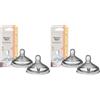 Tommee Tippee Tettarelle per Biberon Natural Start, Flusso Super Lento pour 0m, 2 pezzi, Attaccamento Naturale, Valvola Anti-colica, Silicone Morbido (Confezione da 2)