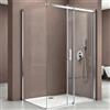 doporro Box Doccia Angolare 75x120x195 cm con Porta Scorrevole Reversibile | Vetro ESG Trasparente 8 mm, Profilo Alluminio Cromato Regolabile 0-15 mm, Piatto Doccia Escluso, EasyClean Anticalcare